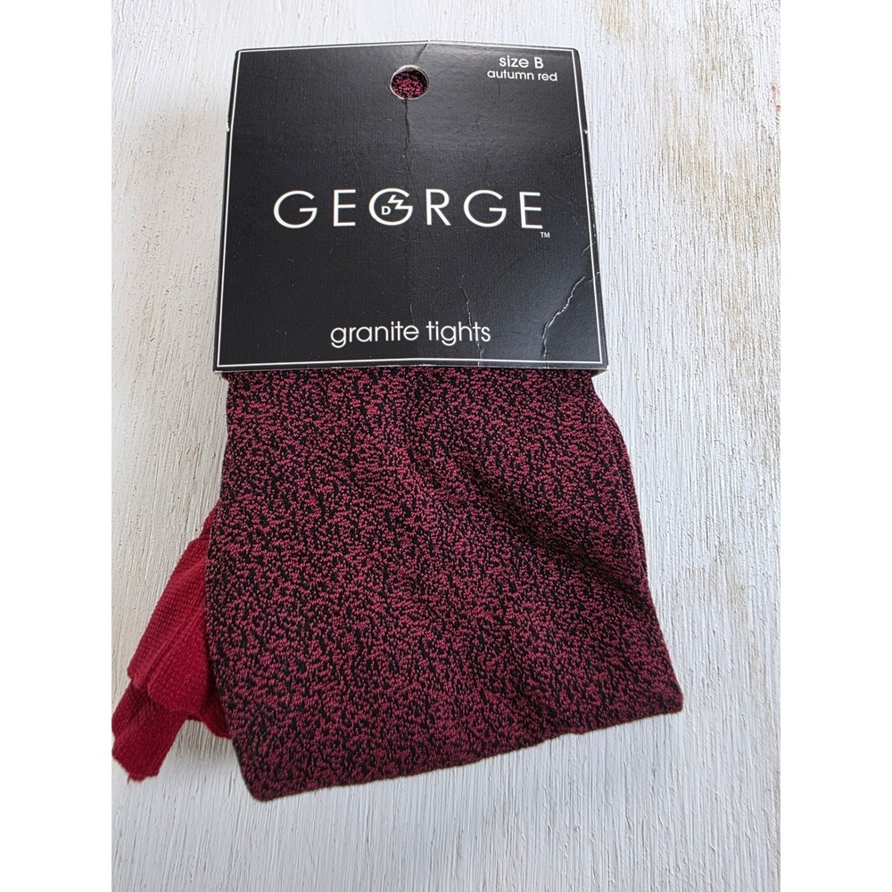 George Granite Tights Autumn Red Size B Marled Knit Hosiery Academia Grunge Goth
